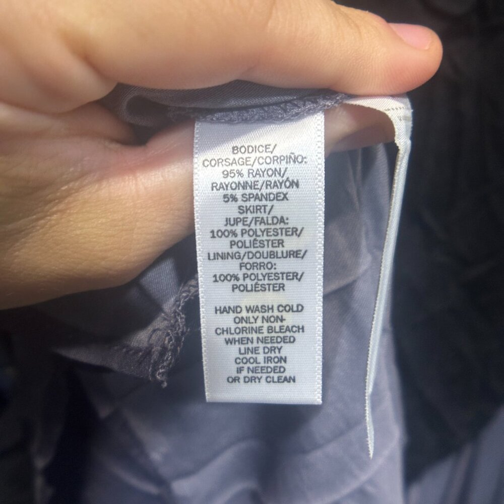 EUC Ann Taylor Spaghetti Strap Midi Dress Black & Grey Size XL Tall - Picture 12 of 15